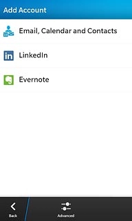 Press Email, Calendar and Contacts.