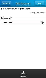 Key in the password for your email account and press Next.