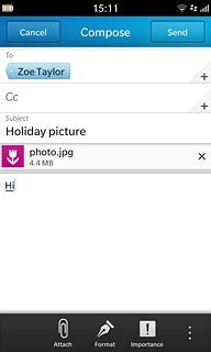 Press Send when you've finished your email message.