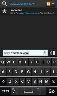 Key in the address of the required web page and press Go.
