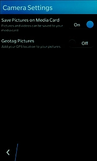 To select the phone memory:Press the indicator next to Save Pictures on Media Card to turn off the function.