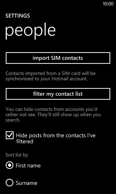 Press import SIM contacts.