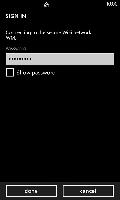Follow the instructions on the display to key in security settings, if required, and press done.