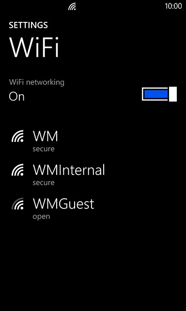 A list of Wi-Fi networks within range is displayed.Press the required Wi-Fi network.
