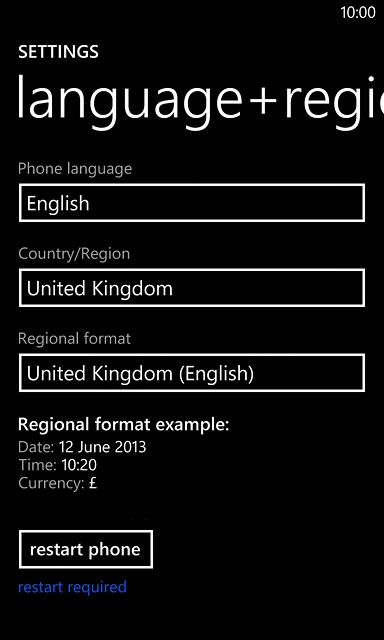 Press restart phone.Wait a moment while your phone is restarted.