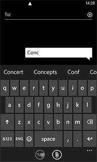 Press the required word to insert it.