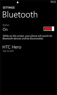 Make sure the other device is turned on and is ready to connect via Bluetooth.Your phone now searches for devices and after a moment, a list of Bluetooth devices within range is displayed.Press the required Bluetooth device.Follow the instructions on the display to pair the Bluetooth device with your phone.The new device is displayed on the list of paired devices.