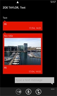 Press and hold the required text message until a pop-up menu is displayed.