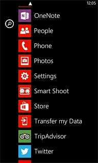 Slide your finger left on the display.Press Twitter.