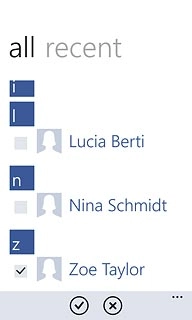 Press the required contact until the contact is selected.