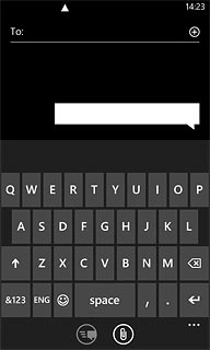 Press the language key until the required writing language has been selected.