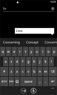 Press and drag the bar containing the suggested words left for more suggestions.
