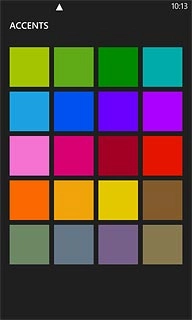 Press the required colour to change menu colour.