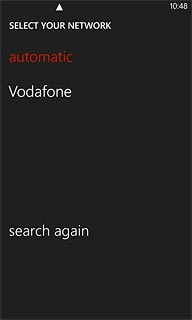 Press the required network.The display will tell you if you have access to the network you've chosen.