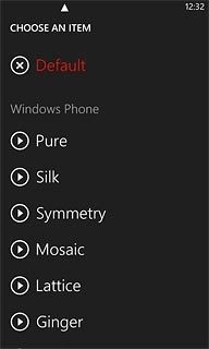 Once you've found a ring tone you like, press the required ring tone.