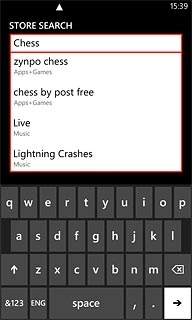 Key in the name of the required app and press arrow right.