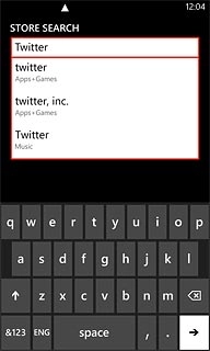 Key in Twitter and press arrow right.