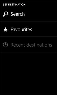 Press Favourites.Your favourite locations are displayed.