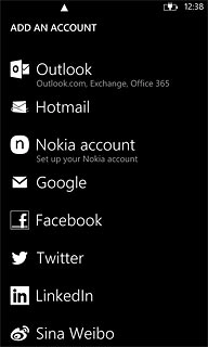 Press the required social network or the required email account.
