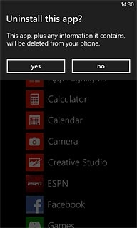 Press yes or uninstall to confirm.