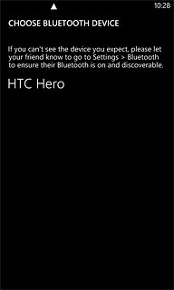 Press the required Bluetooth device.The file is sent.