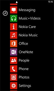 Slide your finger left on the display.Press Settings.
