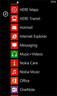 Slide your finger left on the display.Press OneNote.