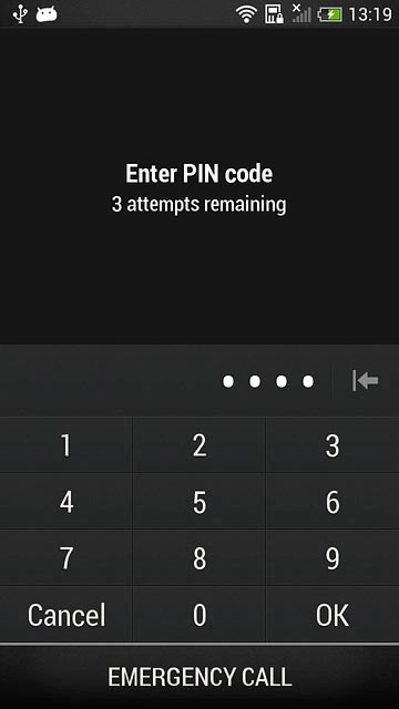 Key in your PIN and press OK.If your phone rejects the SIM:Contact your distributor or service provider where you bought your phone.