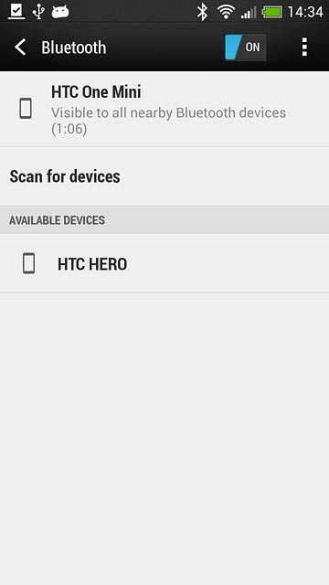 Press the required Bluetooth device.Follow the instructions on the display to pair the Bluetooth device with your phone.The new device is displayed on the list of paired devices.