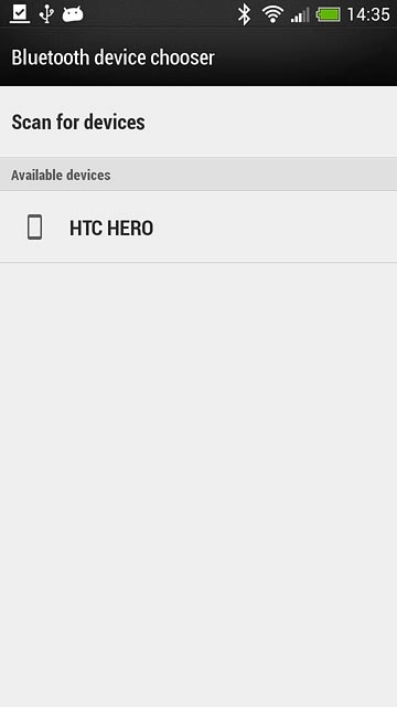 Your phone now searches for devices and after a moment, a list of Bluetooth devices within range is displayed.Press the required Bluetooth device.The file is sent.