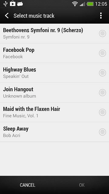 Press the required audio file.