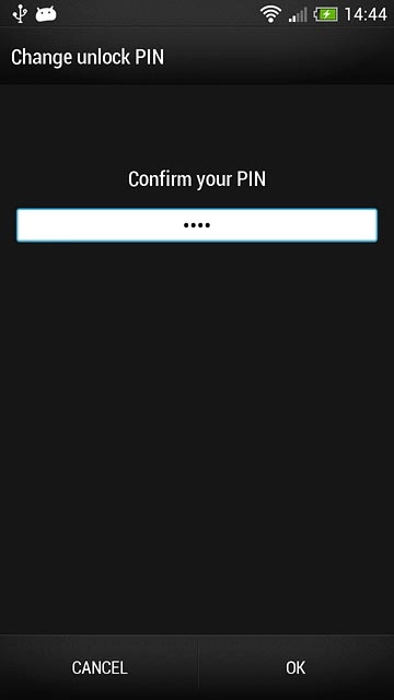 Key in the phone lock code again and press OK.