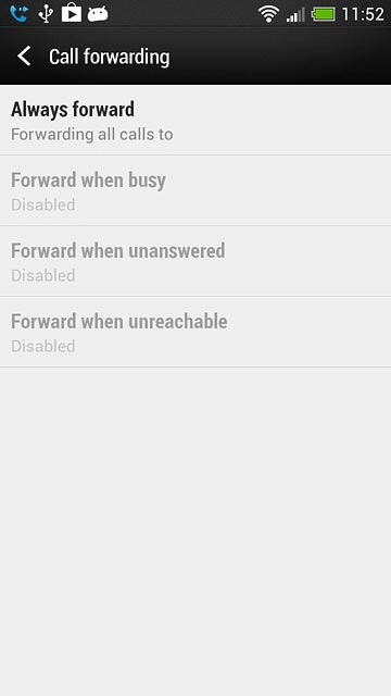 Press one of the following options:Always forward