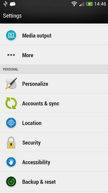 Press Backup & reset.