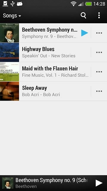 Press the required audio file.