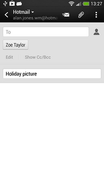 Press the text input field and write the required text.