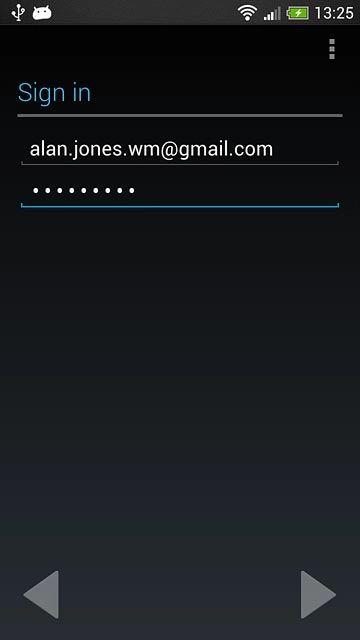 Press arrow right.Follow the instructions on the display to select settings for your Google account.