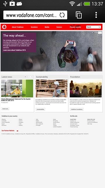 Press the menu icon.