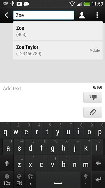Key in the first letters of the required contact.Matching contacts are displayed.Press the required contact.Repeat the procedure to add more recipients.