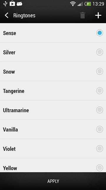 Once you've found a ring tone you like, press APPLY.