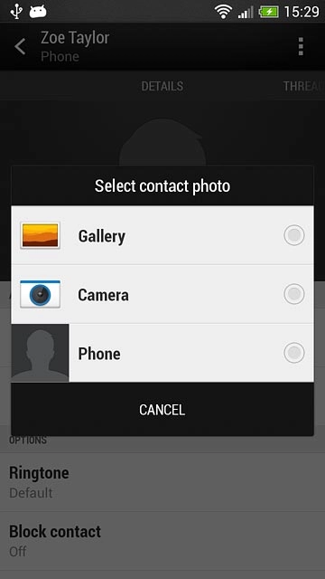 To assign an existing picture:Press Gallery.