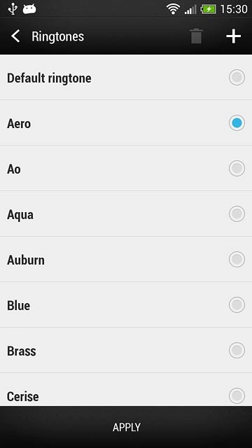Once you've found a ring tone you like, press APPLY.
