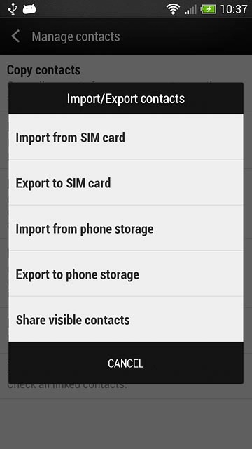 Press Export to SIM card.