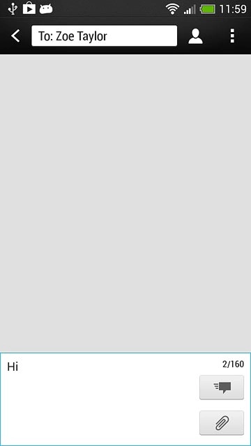 Press the send icon when you've written your text message.
