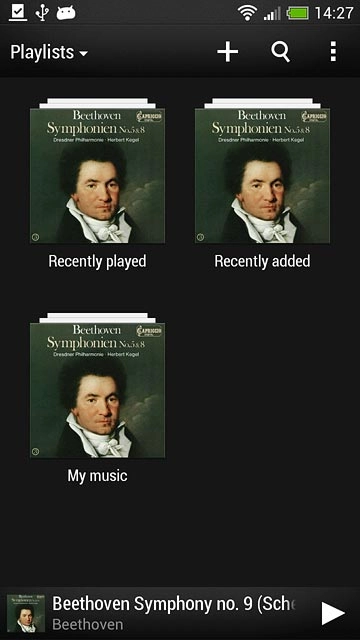 Press the drop down list at the top of the display.