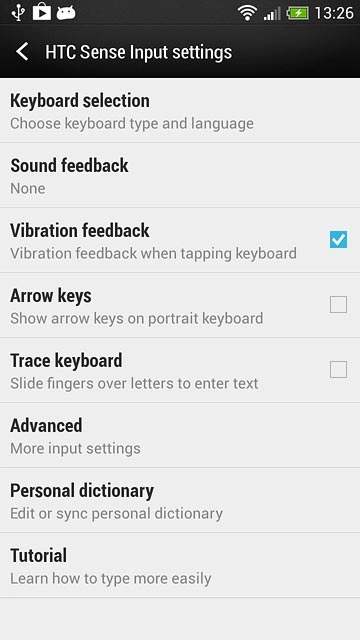 Press Keyboard selection.