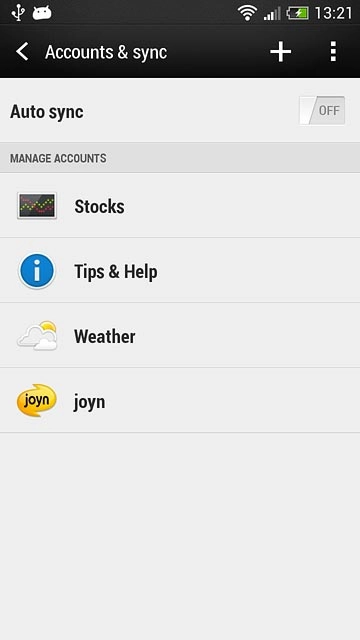 Press the add account icon.