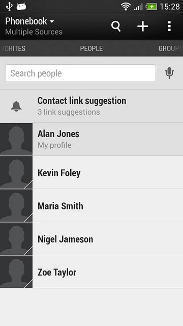 Press the required contact.