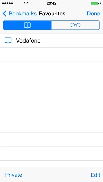Press the required bookmark.