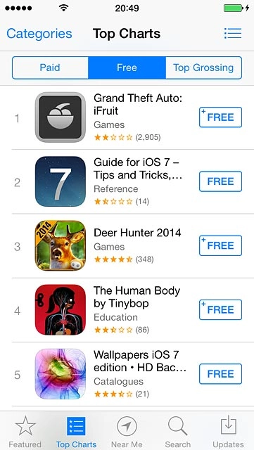 To search by category:Press Categories.Go to the required category.